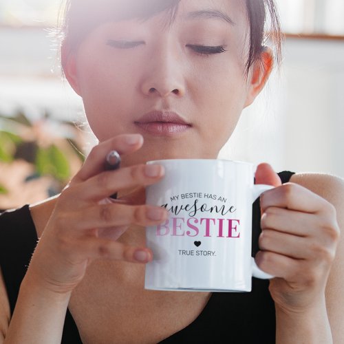 Awesome Bestie  Pink Best Friends Coffee Mug