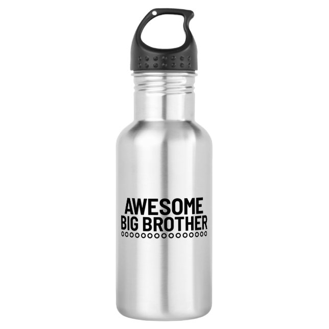 Awesome Big Brother. black text Stainless Steel Water Bottle (Front)