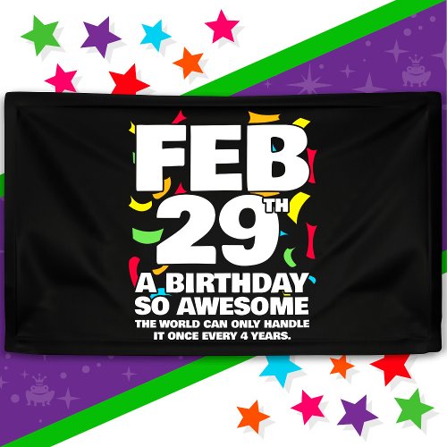 Awesome Birthday 2024 Leap Day Leap Year Feb 29th Banner