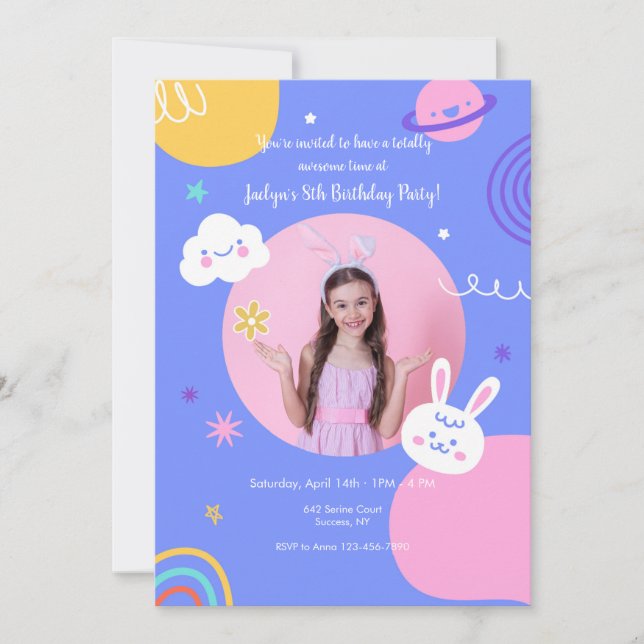 Awesome Birthday Party Photo Invitation (Front)