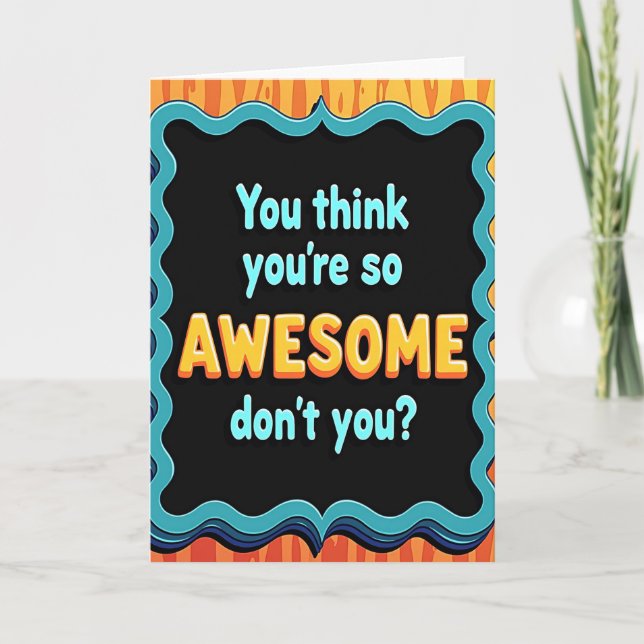 Awesome Birthday Text Art Card (Front)