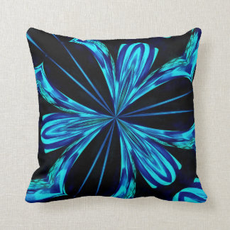 Awesome Black and Blue Comet Design Throw Pillow