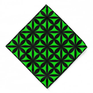 Awesome Black and Green Modern / Retro Print Bandana