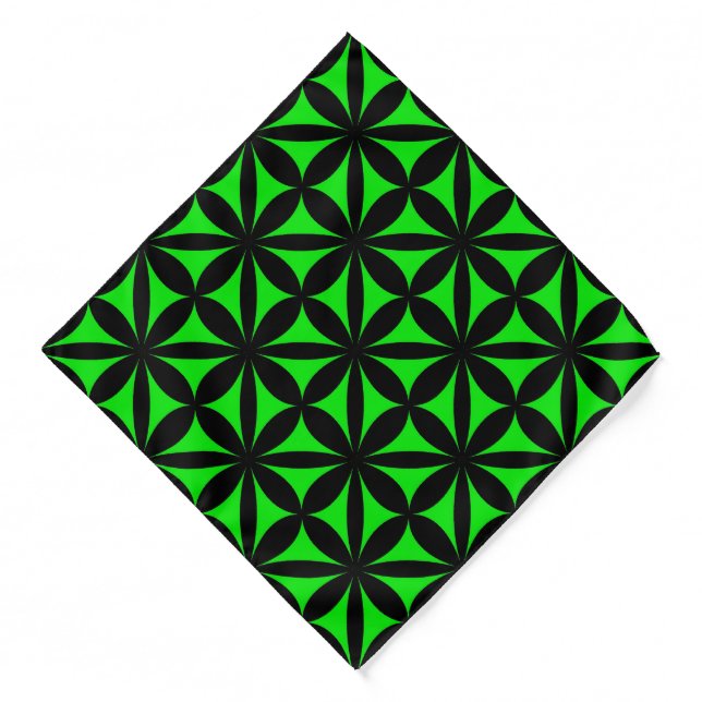 Awesome Black and Green Modern / Retro Print  Bandana (Front)