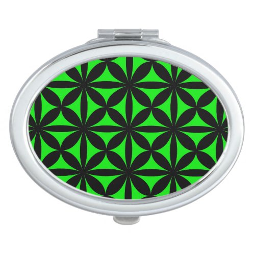 Awesome Black and Green Modern  Retro Print  Compact Mirror