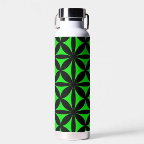 Awesome Black and Green Modern  Retro Print  Water Bottle