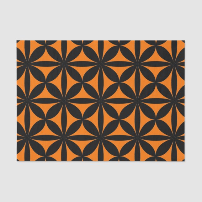 Awesome Black and Orange Modern / Retro Print  Tissue Paper (Front)