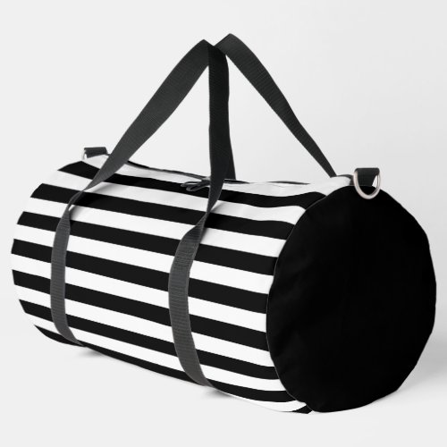 Awesome Black and White Stripes Duffle Bag