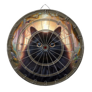 Awesome Black Cat is Watching You Regulation Dart Board