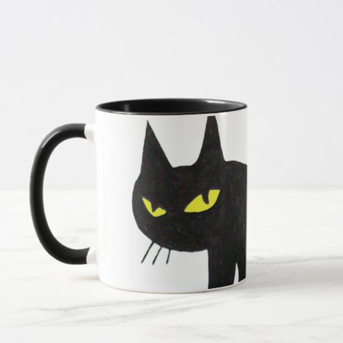 AWESOME BLACK CAT NINJA White Mug