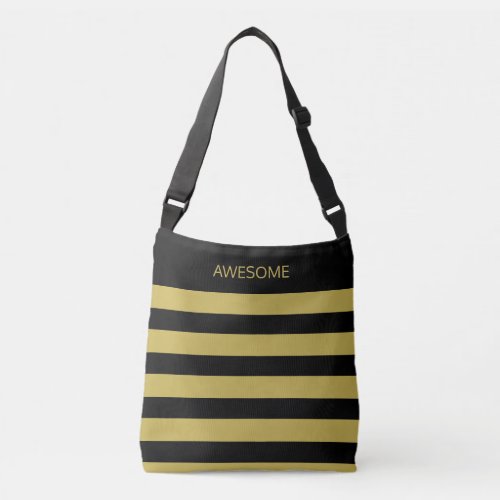 Awesome black  golden striped crossbody bag