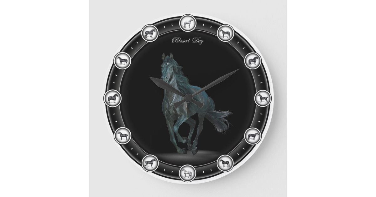 Awesome Black Horse Clocks . Zazzle
