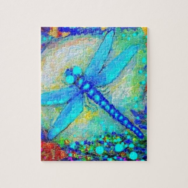 Awesome Blue Dragonfly by Sharles Jigsaw Puzzle (Vertical)