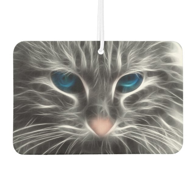 Awesome Blue Eyed Cat Face Air Freshener (Front)