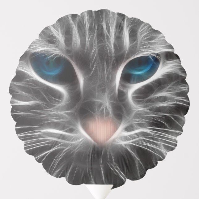 Awesome Blue Eyed Cat Face Balloon (Front)