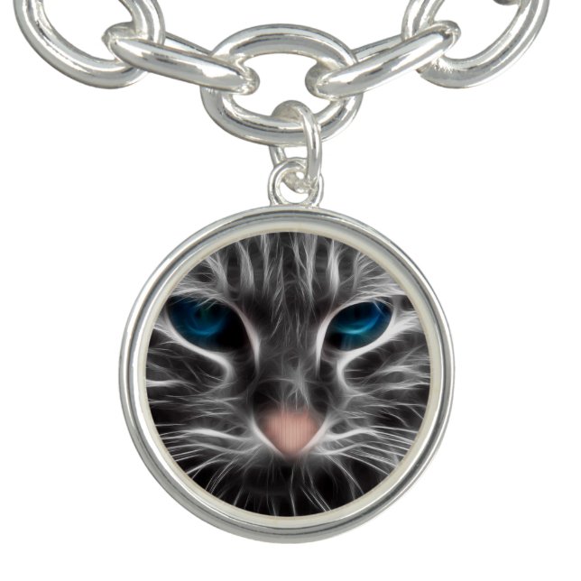 Awesome Blue Eyed Cat Face Bracelet (Design)