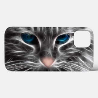 Awesome Blue Eyed Cat Face iPhone 13 Case