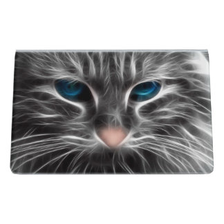 Awesome Blue Eyed Cat Face Desk Business Card Holder
