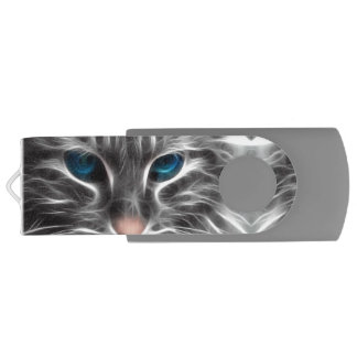 Awesome Blue Eyed Cat Face Flash Drive