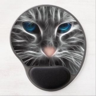 Awesome Blue Eyed Cat Face Gel Mouse Pad