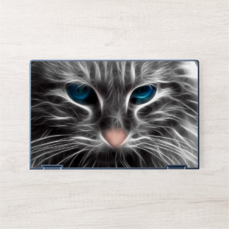 Awesome Blue Eyed Cat Face HP Laptop Skin