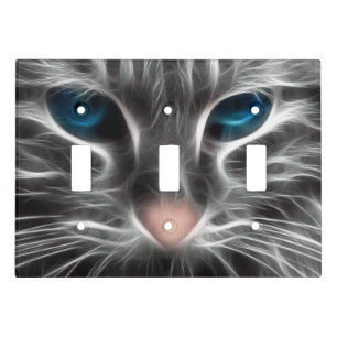 Awesome Blue Eyed Cat Face Light Switch Cover