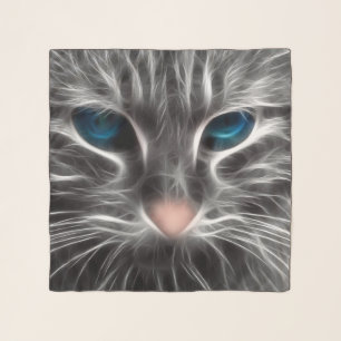 Awesome Blue Eyed Cat Face Scarf