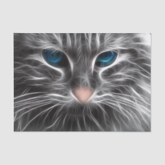 Awesome Blue Eyed Cat Face Tissue Paper