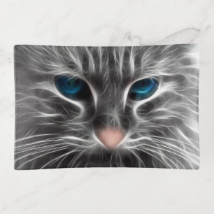 Awesome Blue Eyed Cat Face Trinket Tray