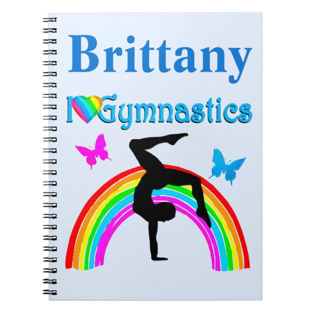 AWESOME BLUE PERSONALIZED GYMNASTICS JOURNAL (Front)