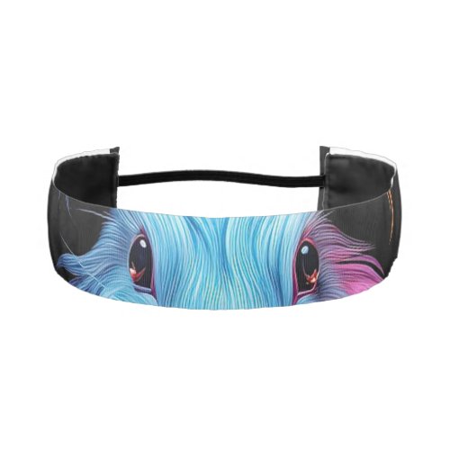 Awesome Blue Rabbit on Fire  Athletic Headband