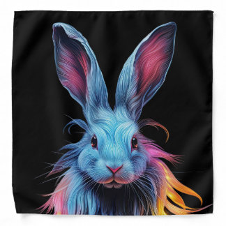Awesome Blue Rabbit on Fire Bandana