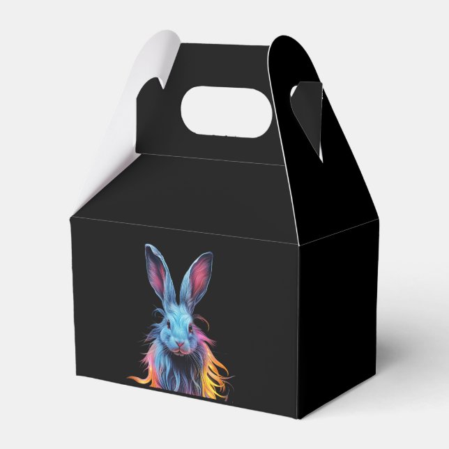 Awesome Blue Rabbit on Fire  Favor Boxes (Front Side)