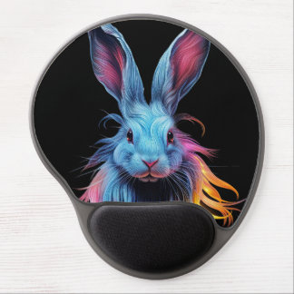Awesome Blue Rabbit on Fire  Gel Mouse Pad