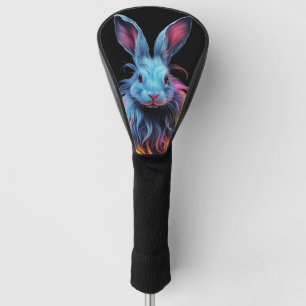Awesome Blue Rabbit on Fire Golf Head Cover