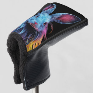 Awesome Blue Rabbit on Fire Golf Head Cover
