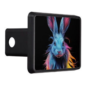 Awesome Blue Rabbit on Fire  Hitch Cover