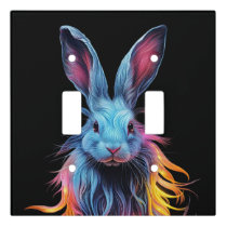 Awesome Blue Rabbit on Fire  Light Switch Cover