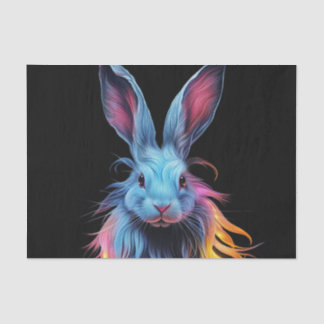 Awesome Blue Rabbit on Fire  Tissue Paper