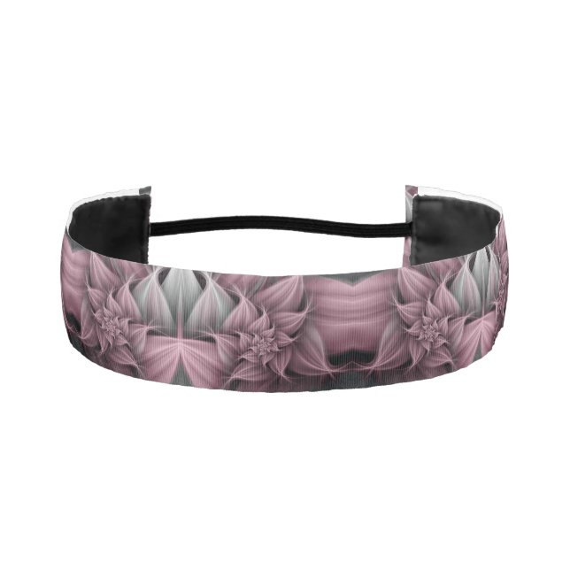 Awesome Blush Flower Fractal  Athletic Headband (Front)