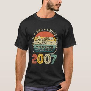 Awesome Born In October 2007 Vintage Birthday Part T-Shirt