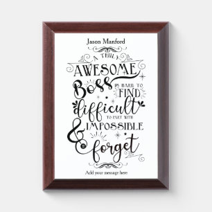 awesome Boss appreciation week card Award Plaque