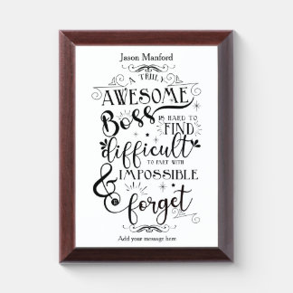 awesome Boss appreciation week card Award Plaque