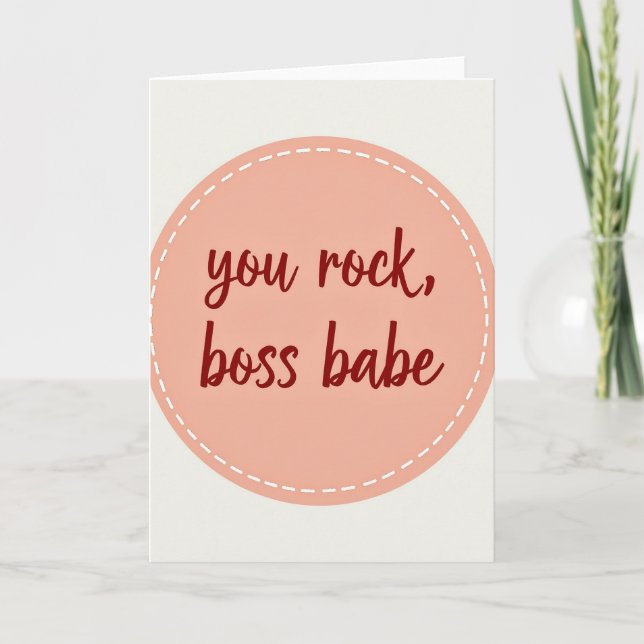 Awesome Boss Babe You Rock Card (Front)