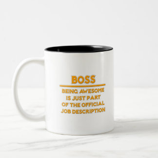 Awesome Boss .. Official Job Description Two-Tone Coffee Mug
