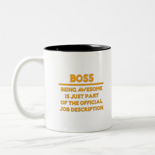 Awesome Boss .. Official Job Description Two-Tone Coffee Mug (Left)
