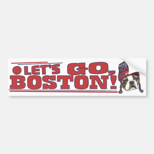 Awesome Boston Fan Red Cap Bumper Sticker (Front)