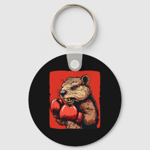 Awesome Boxing Beaver With Gloves For Sports Fans Keychain