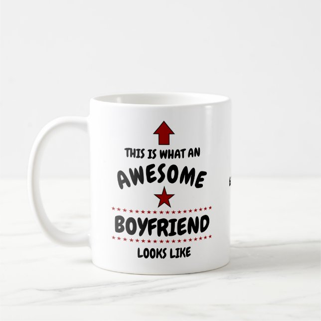 Awesome Boyfriend Valentine Mug Add Your Name (Left)
