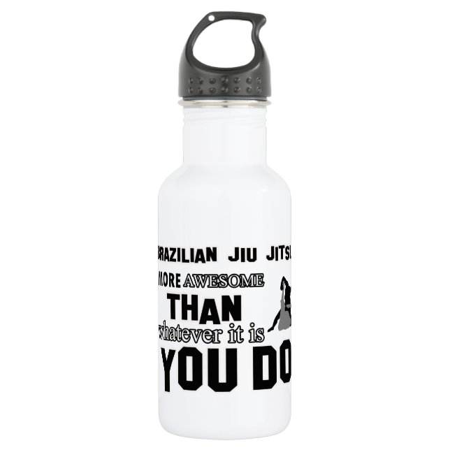 Awesome brazilian jiu jitsu design water bottle (Front)